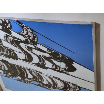 DIPINTO ASTRATTO OLIO su TELA Ferdinando Chevrier FRAMMENTI 1983 Design Forme