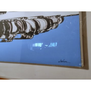 DIPINTO ASTRATTO OLIO su TELA Ferdinando Chevrier FRAMMENTI 1983 Design Forme