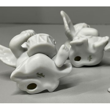 set 4 ANGELI MUSICANTI ROSENTHAL bisquit bianco opaco porcellana PUTTI SUONATORI