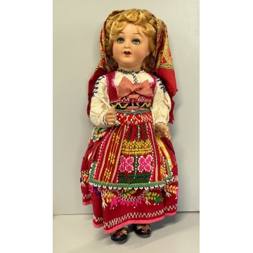 grande ANTICA BAMBOLA COSTUME folclore PORTOGALLO h 50 cm FOLK DOLL Poupé