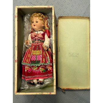 grande ANTICA BAMBOLA COSTUME folclore PORTOGALLO h 50 cm FOLK DOLL Poupé