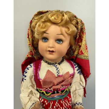 grande ANTICA BAMBOLA COSTUME folclore PORTOGALLO h 50 cm FOLK DOLL Poupé