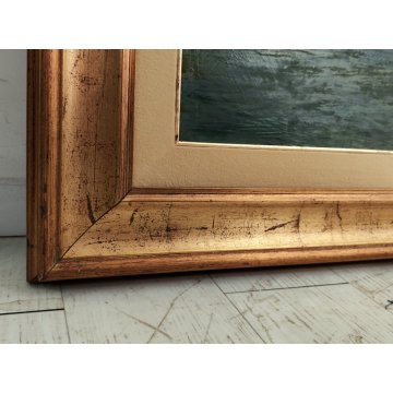 ANTICO QUADRO DIPINTO Rodolfo Paoletti 800 PAESAGGIO LAGUNA Venezia GONDOLA