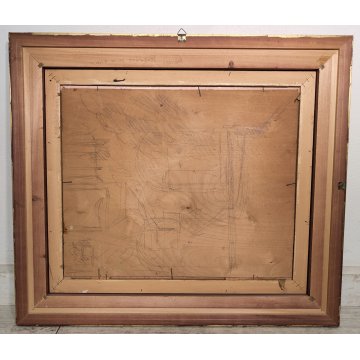 ANTICO QUADRO DIPINTO Rodolfo Paoletti 800 PAESAGGIO LAGUNA Venezia GONDOLA