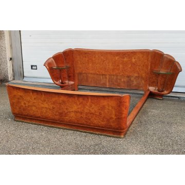 ANTICO LETTO MATRIONIALE Art Déco RADICA 1950 DESIGN Osvaldo Borsani 2 COMODINI