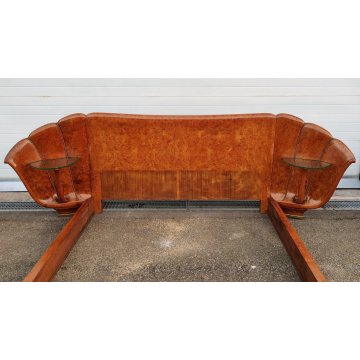 ANTICO LETTO MATRIONIALE Art Déco RADICA 1950 DESIGN Osvaldo Borsani 2 COMODINI