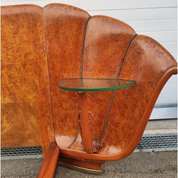 ANTICO LETTO MATRIONIALE Art Déco RADICA 1950 DESIGN Osvaldo Borsani 2 COMODINI