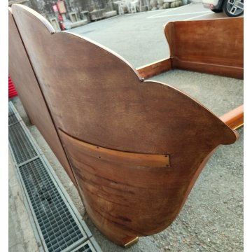 ANTICO LETTO MATRIONIALE Art Déco RADICA 1950 DESIGN Osvaldo Borsani 2 COMODINI