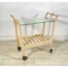 CARRELLO BAR DESIGN VINTAGE ANNI 50 LEGNO VETRO CARRELLINO ROTELLE VASSOIO
