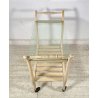 CARRELLO BAR DESIGN VINTAGE ANNI 50 LEGNO VETRO CARRELLINO ROTELLE VASSOIO