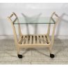 CARRELLO BAR DESIGN VINTAGE ANNI 50 LEGNO VETRO CARRELLINO ROTELLE VASSOIO