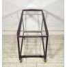 CARRELLO BAR PORTA VIVANDE ANNI 70 DESIGN MID CENTURY LEGNO VETRO VASSOIO KART