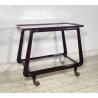 CARRELLO BAR PORTA VIVANDE ANNI 70 DESIGN MID CENTURY LEGNO VETRO VASSOIO KART