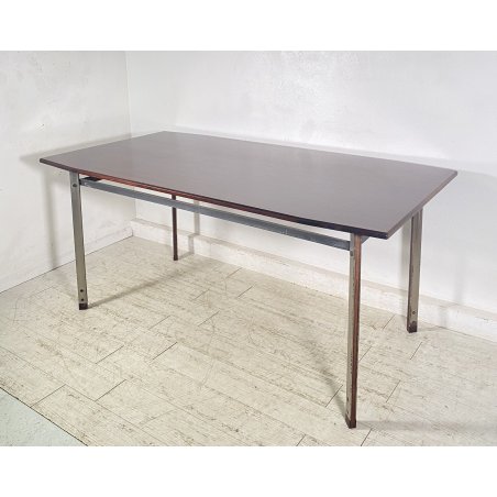 ANTICO TAVOLO SCRITTOIO PALISSANDRO SCRIVANIA FERRO DESIGN ANNI 70 TABLE SALA