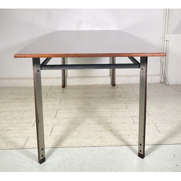 ANTICO TAVOLO SCRITTOIO PALISSANDRO SCRIVANIA FERRO DESIGN ANNI 70 TABLE SALA