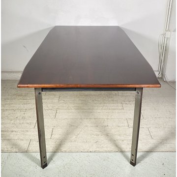 ANTICO TAVOLO SCRITTOIO PALISSANDRO SCRIVANIA FERRO DESIGN ANNI 70 TABLE SALA