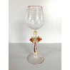 TIPETTO VENEZIANO CALICE VETRO SOFFIATO ARTISTICO MURANO COLLEZIONE 25cm/h '900
