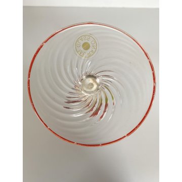 TIPETTO VENEZIANO CALICE VETRO SOFFIATO ARTISTICO MURANO COLLEZIONE 25cm/h '900