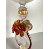 TIPETTO VENEZIANO CALICE VETRO SOFFIATO ARTISTICO MURANO COLLEZIONE 25cm/h '900