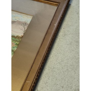 COPPIA Antico Quadro DIPINTO ACQUERELLO G. D. Rowlandson 1800 Caccia alla Volpe