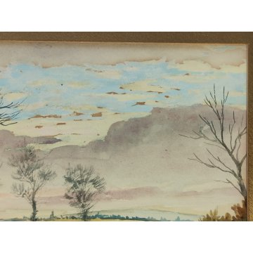 COPPIA Antico Quadro DIPINTO ACQUERELLO G. D. Rowlandson 1800 Caccia alla Volpe