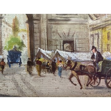 COPPIA MINIATURE OLIO Prada VECCHIA MILANO Porta Magenta Porta Garibaldi '900