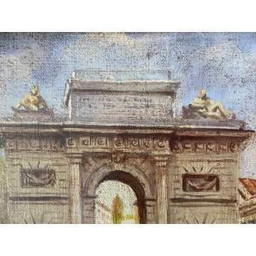 COPPIA MINIATURE OLIO Prada VECCHIA MILANO Porta Magenta Porta Garibaldi '900