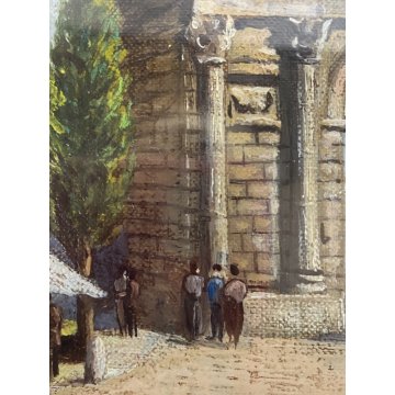 COPPIA MINIATURE OLIO Prada VECCHIA MILANO Porta Magenta Porta Garibaldi '900