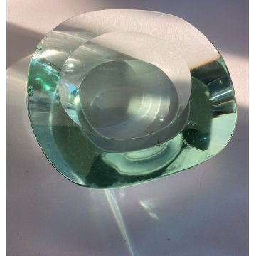 SVUOTA TASCHE BOWL CRISTALLO MOLATO FONTANA ARTE FIRMATA 'FX' 1950's