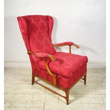 POLTRONA DESIGN Paolo Buffa PER Frama ANNI 50 LEGNO TESSUTO ARMCHAIR ITALY