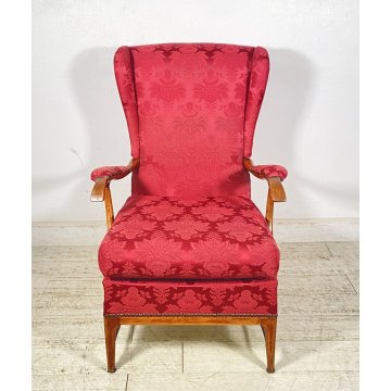 POLTRONA DESIGN Paolo Buffa PER Frama ANNI 50 LEGNO TESSUTO ARMCHAIR ITALY