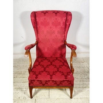 POLTRONA DESIGN Paolo Buffa PER Frama ANNI 50 LEGNO TESSUTO ARMCHAIR ITALY