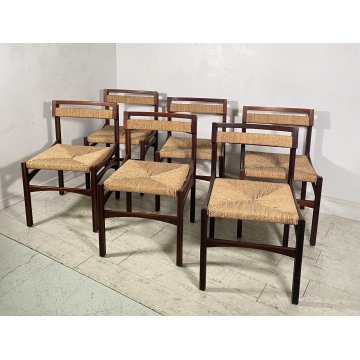 LOTTO 6 SEDIA DESIGN Franco Bettonica PER Pillinini ANNI 60/70 LEGNO MADE ITALY