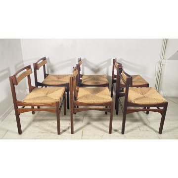 LOTTO 6 SEDIA DESIGN Franco Bettonica PER Pillinini ANNI 60/70 LEGNO MADE ITALY