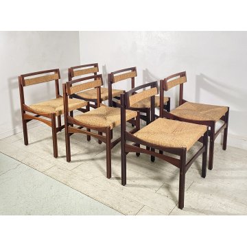 LOTTO 6 SEDIA DESIGN Franco Bettonica PER Pillinini ANNI 60/70 LEGNO MADE ITALY