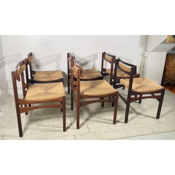 LOTTO 6 SEDIA DESIGN Franco Bettonica PER Pillinini ANNI 60/70 LEGNO MADE ITALY