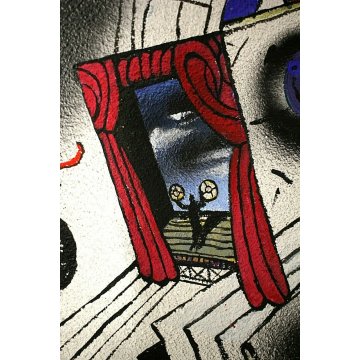 DIPINTO OLIO TELA QUADRO ASTRATTO SURREALISTA DESIGN ARTE FERRUCCIO BOCCA MILANO