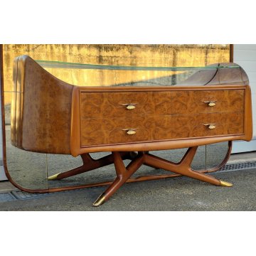 ANTICA CASSETTIERA MOBILE SPECCHIERA Art Déco RADICA 1950 DESIGN Osvaldo Borsani