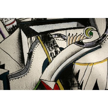 DIPINTO OLIO TELA QUADRO ASTRATTO SURREALISTA DESIGN ARTE FERRUCCIO BOCCA MILANO