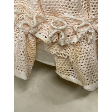 STATUINA PORCELLANA CAPODIMONTE "Fabris" FIGURA DAMA con FIORI TULLE RESTAURI