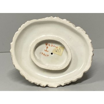 STATUINA PORCELLANA CAPODIMONTE "Fabris" FIGURA DAMA con FIORI TULLE RESTAURI