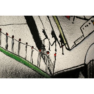 DIPINTO OLIO TELA QUADRO ASTRATTO SURREALISTA DESIGN ARTE FERRUCCIO BOCCA MILANO