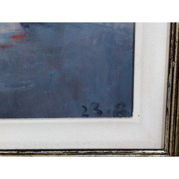 ANTICO QUADRO DIPINTO Alfredo D'Angelo 1976 PAESAGGIO Mazzorbo LAGUNA Venezia