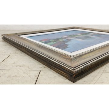 ANTICO QUADRO DIPINTO Alfredo D'Angelo 1976 PAESAGGIO Mazzorbo LAGUNA Venezia