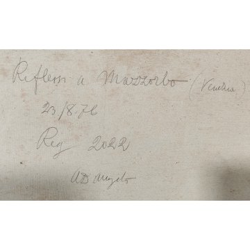 ANTICO QUADRO DIPINTO Alfredo D'Angelo 1976 PAESAGGIO Mazzorbo LAGUNA Venezia