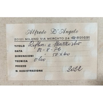 ANTICO QUADRO DIPINTO Alfredo D'Angelo 1976 PAESAGGIO Mazzorbo LAGUNA Venezia