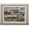 ANTICO QUADRO DIPINTO Adriano Sicbaldi 1963 PAESAGGIO Castello Amboise FRANCIA