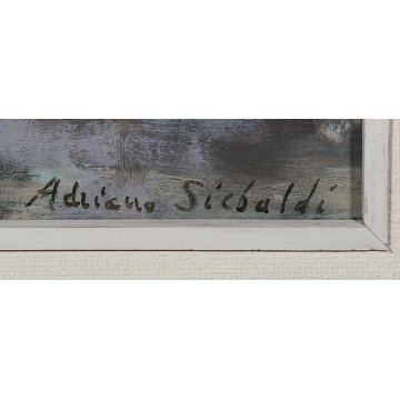 ANTICO QUADRO DIPINTO Adriano Sicbaldi 1963 PAESAGGIO Castello Amboise FRANCIA