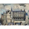 ANTICO QUADRO DIPINTO Adriano Sicbaldi 1963 PAESAGGIO Castello Amboise FRANCIA