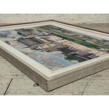 ANTICO QUADRO DIPINTO Adriano Sicbaldi 1963 PAESAGGIO Castello Amboise FRANCIA